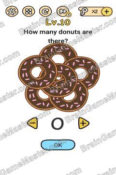 Answer Brain Boom How many donuts are there? Level 10