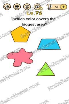 Answer Brain Boom Which color covers the biggest area? Level 72