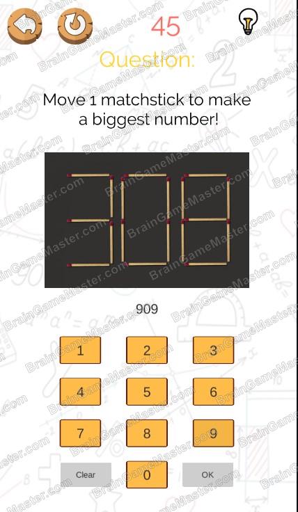 The answer to level 41, 42, 43, 44, 45, 46, 47, 48, 49 and 50 is Brain Master - IQ Puzzle
