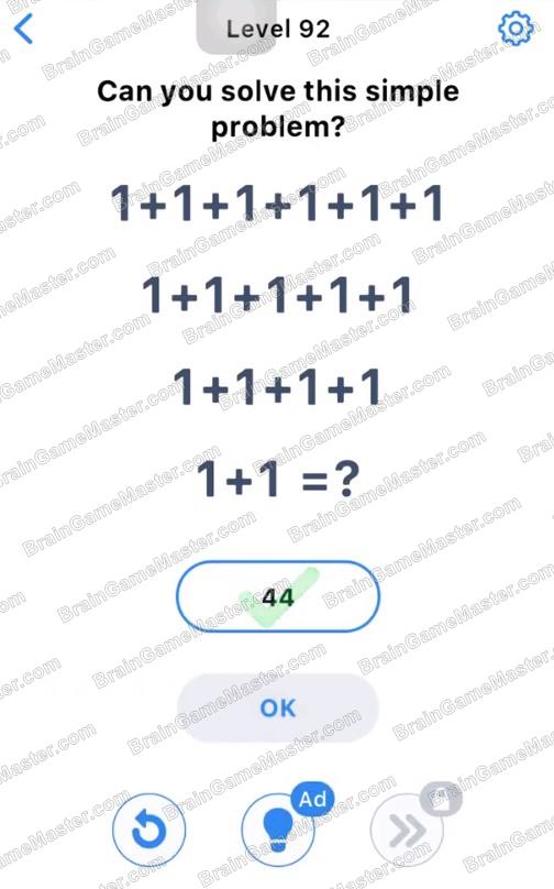 The answer to level 91, 92, 93, 94, 95, 96, 97, 98, 99, and 100 is Easy Game – Brain Test