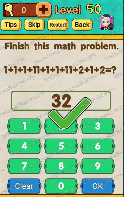 The answer to level 41, 42, 43, 44, 45, 46, 47, 48, 49, and 50 is Mr Brain – Trick Puzzle Game