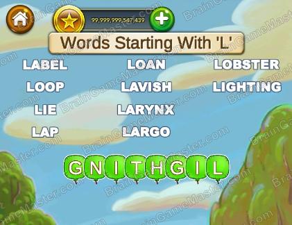 The answer to level 121, 122, 123, 124, 125, 126, 127, 128, 129 and 130 is Word Balloons – Word Games free for Adults