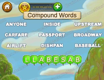 The answer to level 151, 152, 153, 154, 155, 156, 157, 158, 159 and 160 is Word Balloons – Word Games free for Adults