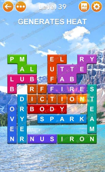 The answer to level 31, 32, 33, 34, 35, 36, 37, 38, 39 and 40 is Word Blocks Puzzle - Free Word Games