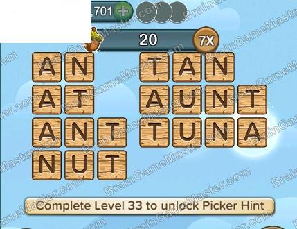 Word Forest answer game to level 21, 22, 23, 24, 25, 26, 27, 28, 29 and 30