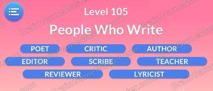 The answer to level 101, 102, 103, 104, 105, 106, 107, 108, 109 and 110 is Word Serenity - Free Word Games and Word Puzzles