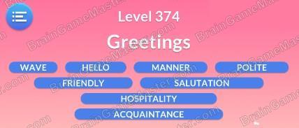The answer to level 371, 372, 373, 374, 375, 376, 377, 378, 379 and 380 is Word Serenity - Free Word Games and Word Puzzles
