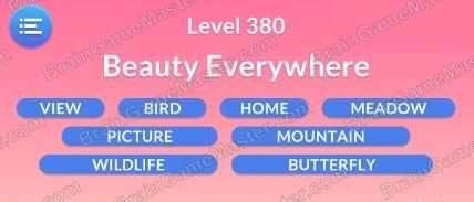 The answer to level 371, 372, 373, 374, 375, 376, 377, 378, 379 and 380 is Word Serenity - Free Word Games and Word Puzzles