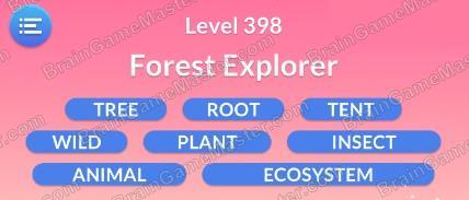 The answer to level 391, 392, 393, 394, 395, 396, 397, 398, 399 and 400 is Word Serenity - Free Word Games and Word Puzzles