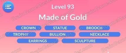 The answer to level 91, 92, 93, 94, 95, 96, 97, 98, 99 and 100 is Word Serenity - Free Word Games and Word Puzzles