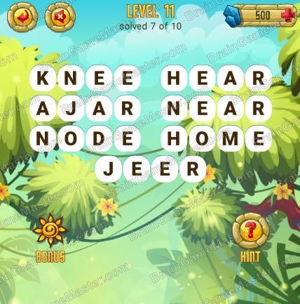 Answers to level 11 for the game Word Treasure Android and IOS