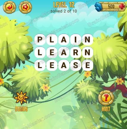Answers to level 12 for the game Word Treasure Android and IOS