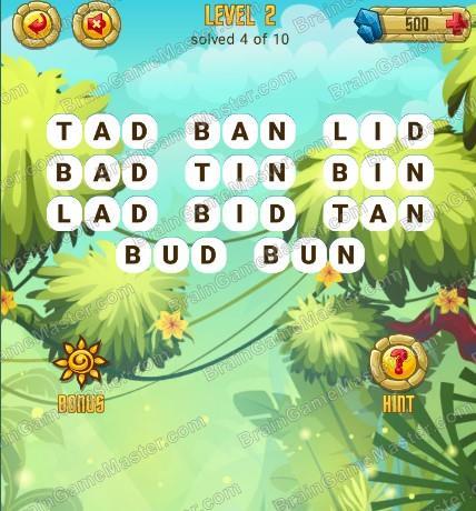 Answers to level 2 for the game Word Treasure Android and IOS