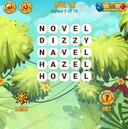 Answers to level 16 for the game Word Treasure Android and IOS