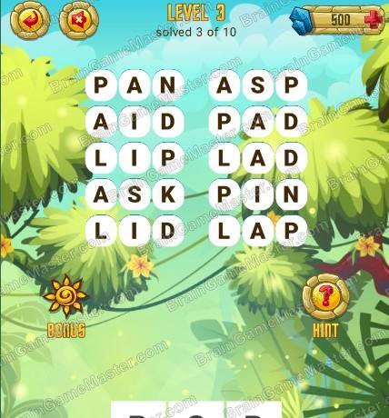 Answers to level 3 for the game Word Treasure Android and IOS