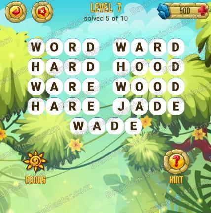 Answers to level 7 for the game Word Treasure Android and IOS