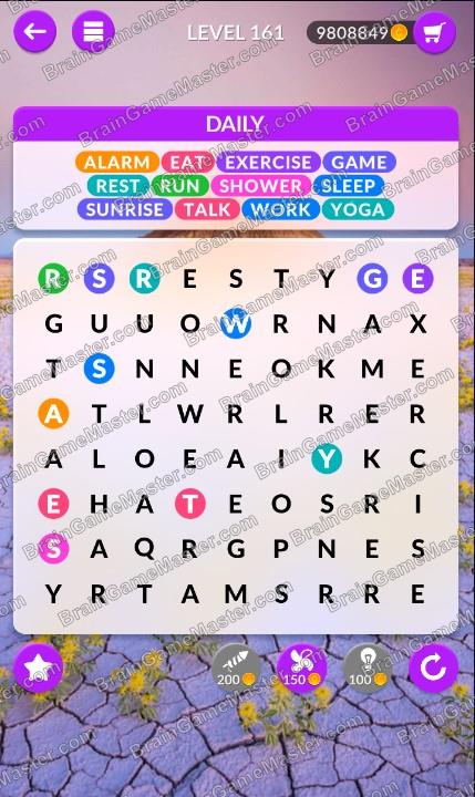 WordPscape Search answers at levels 161, 162, 163, 164, 165, 166, 167, 168, 169, 170