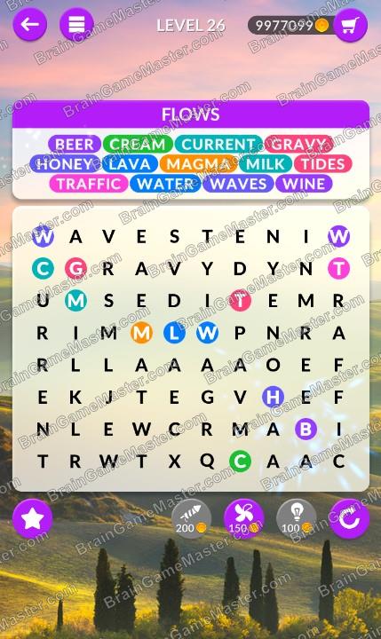 WordPscape Search answers at levels 21, 22, 23, 24, 25, 26, 27, 28, 29, 30