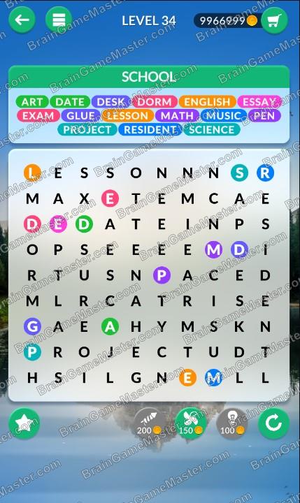 WordPscape Search answers at levels 31, 32, 33, 34, 35, 36, 37, 38, 39, 40