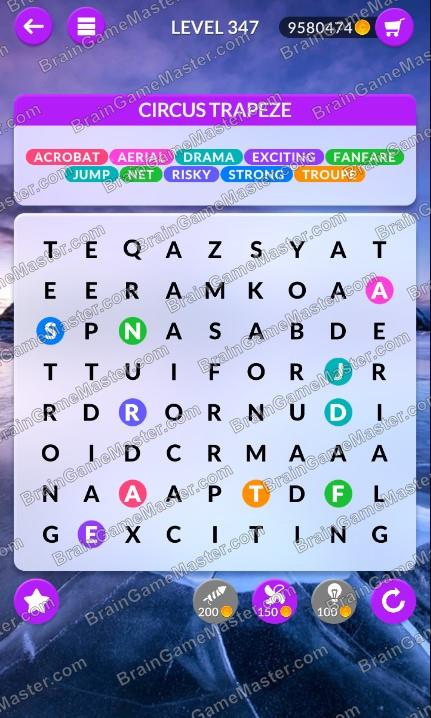 WordPscape Search answers at levels 341, 342, 343, 344, 345, 346, 347, 348, 349, 350