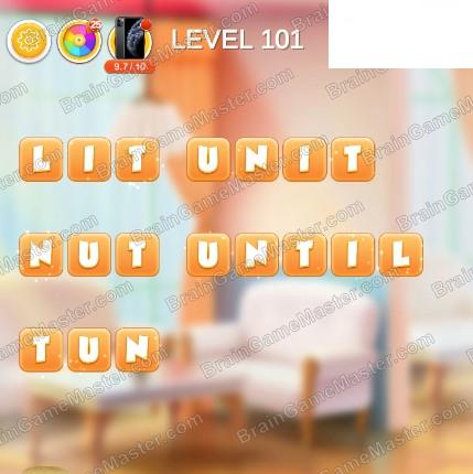 Word Bakery 2021 Level 101, 102, 103, 104, 105, 106, 107, 108, 109 and 110 Game Answers