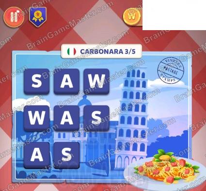 The answer to game is Wordelicious: Food & Travel - ITALY - 1 to 35 level