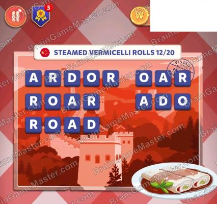 The answer to game is Wordelicious: Food & Travel - CHINA - 1 to 100 level