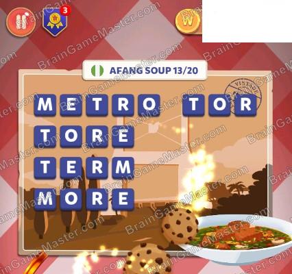 The answer to game is Wordelicious: Food & Travel - NIGERIA - 1 to 100 level