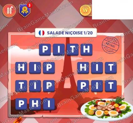 The answer to game is Wordelicious: Food & Travel - FRANCE - 1 to 100 level