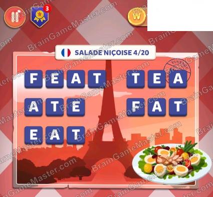 The answer to game is Wordelicious: Food & Travel - FRANCE - 1 to 100 level