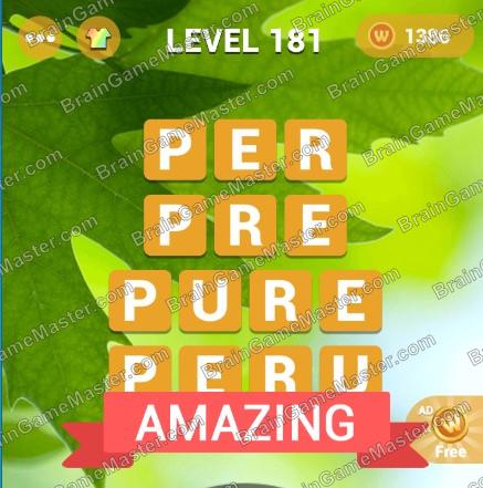 WordsMania - free word games for meditation game answers to 181, 182, 183, 184, 185, 186, 187, 188, 189, 190 level