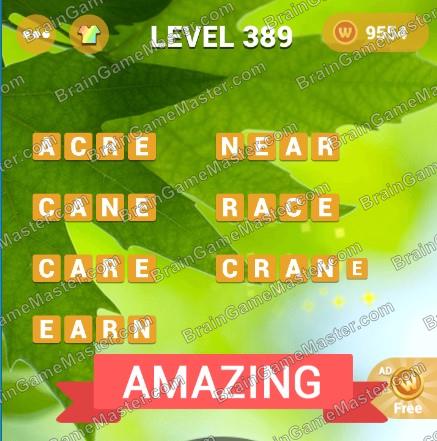 WordsMania - free word games for meditation game answers to 381, 382, 383, 384, 385, 386, 387, 388, 389, 390 level