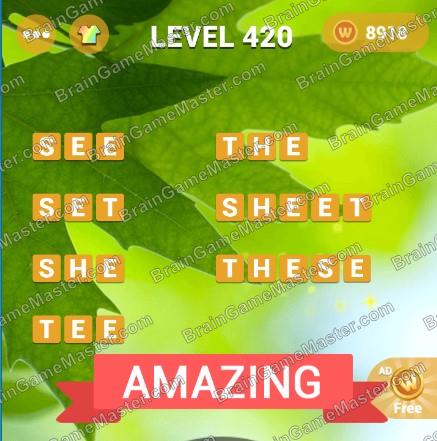 WordsMania - free word games for meditation game answers to 411, 412, 413, 414, 415, 416, 417, 418, 419, 420 level