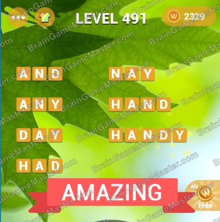 WordsMania - free word games for meditation game answers to 491, 492, 493, 494, 495, 496, 497, 498, 499, 500 level